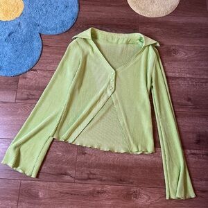 Amazon Light Green Ribbed Blouse